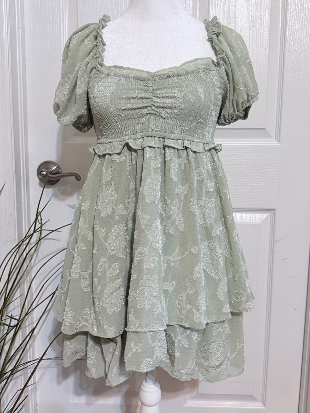 Altar'd State Sage Smocked Top - Light Sage